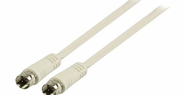 Valueline Antenna cable F male - F male 3.00 m white [VLSB41000W30]
